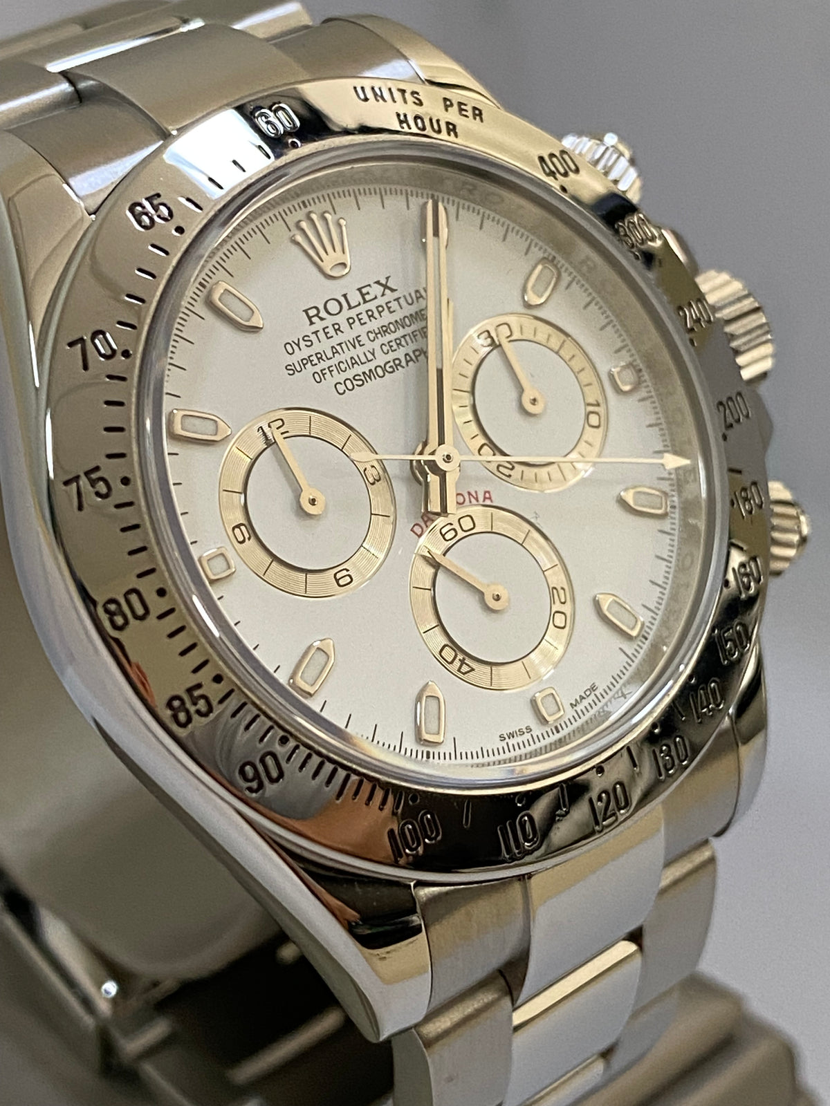 Rolex Steel Cosmograph Daytona - White Index Dial - "OPEN CARD" 116520