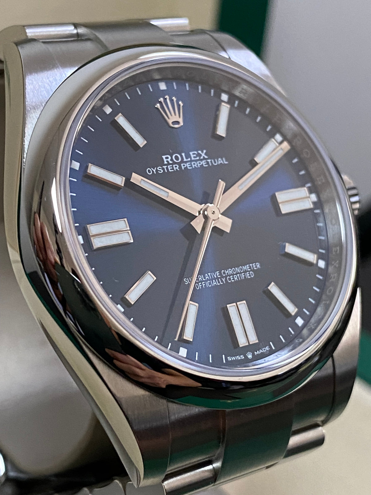 Rolex Oyster Perpetual 41 - 2023 - Domed Bezel - Bright Blue Index Dial - Oyster Bracelet - 124300