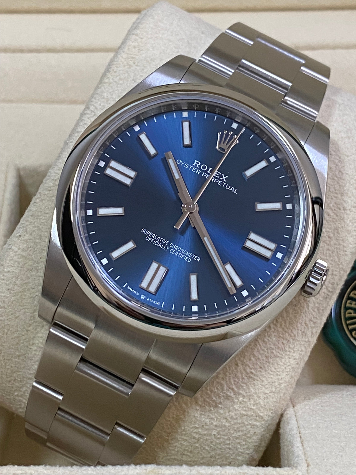 Rolex Oyster Perpetual 41 - 2023 - Domed Bezel - Bright Blue Index Dial - Oyster Bracelet - 124300