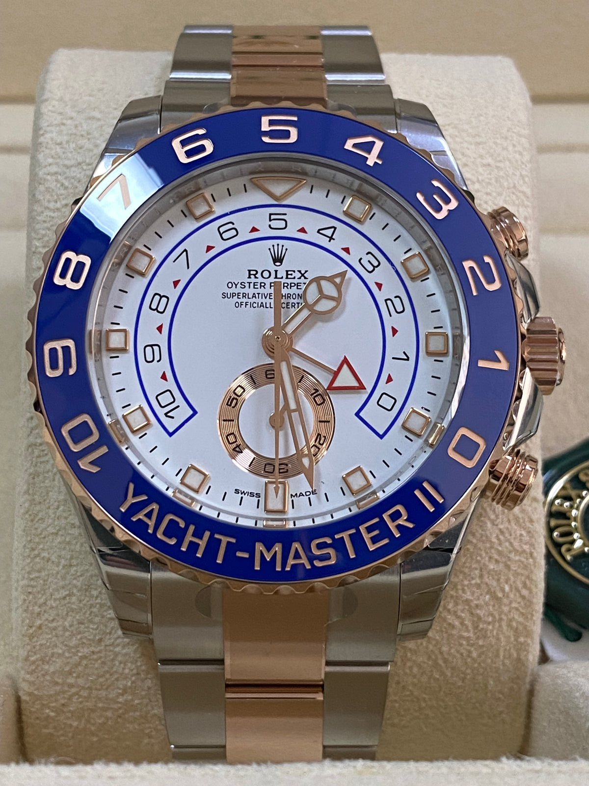 Rolex Steel and Everose Gold Yacht-Master II - 2023 - White Dial - 116681 *FULL STICKERS*