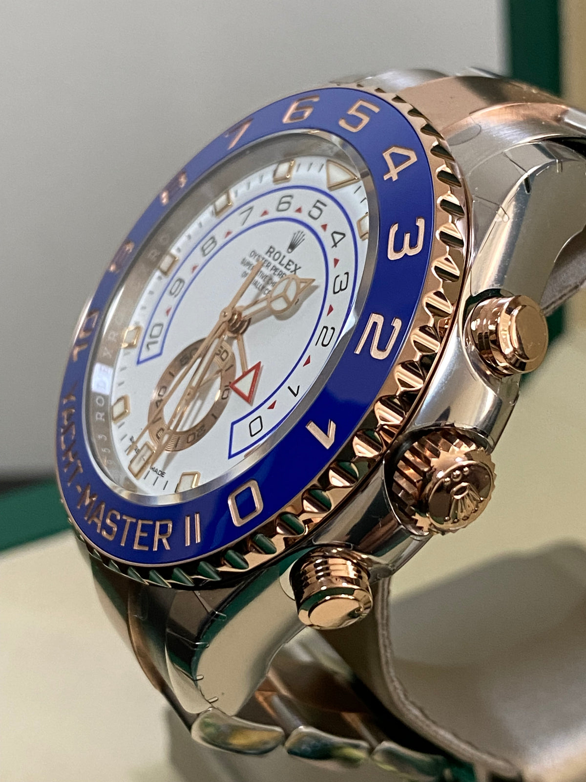 Rolex Steel and Everose Gold Yacht-Master II - 2023 - White Dial - 116681 *FULL STICKERS*