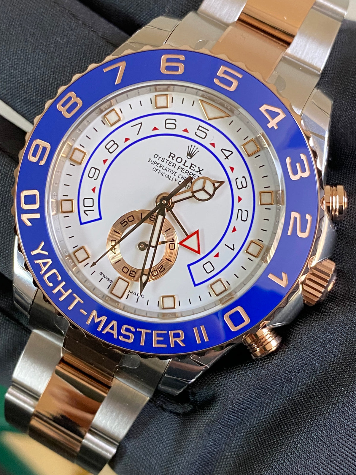 Rolex Steel and Everose Gold Yacht-Master II - 2023 - White Dial - 116681 *FULL STICKERS*