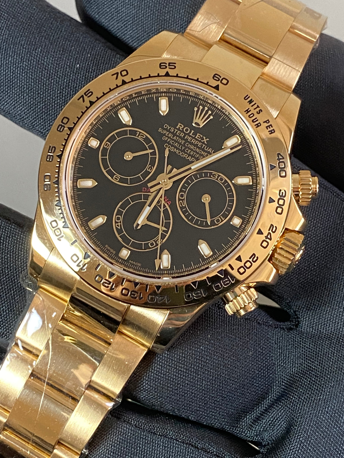 Rolex Yellow Gold Cosmograph Daytona - 2023 - Black Index Dial - 116508