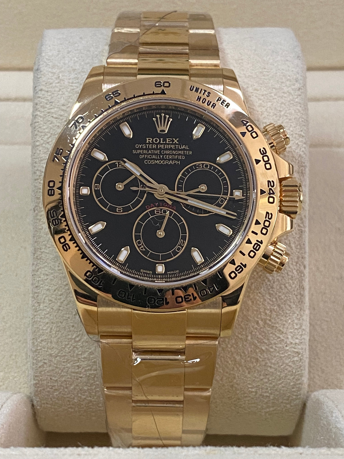 Rolex Yellow Gold Cosmograph Daytona - 2023 - Black Index Dial - 116508