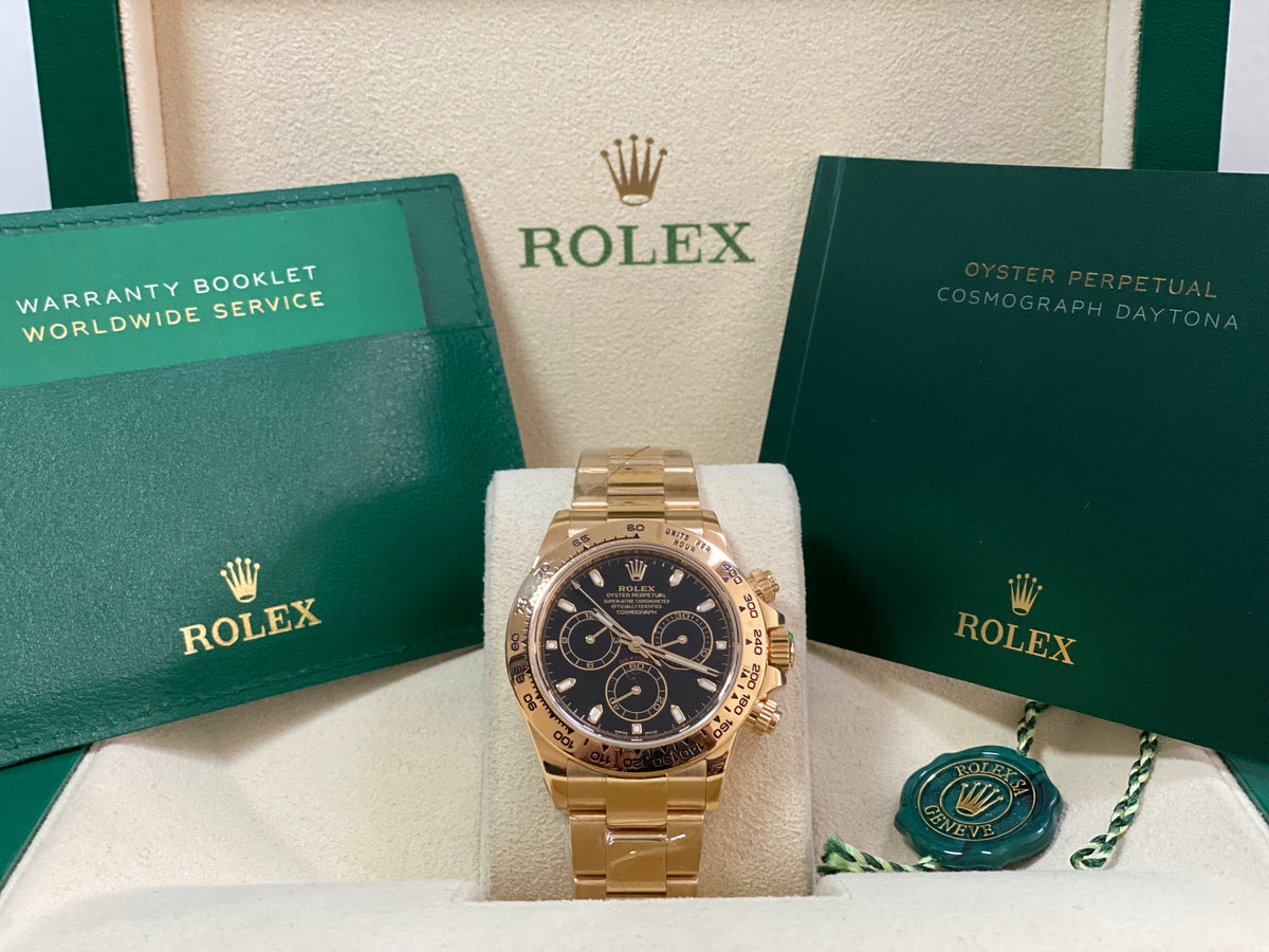 Rolex Yellow Gold Cosmograph Daytona - 2023 - Black Index Dial - 116508