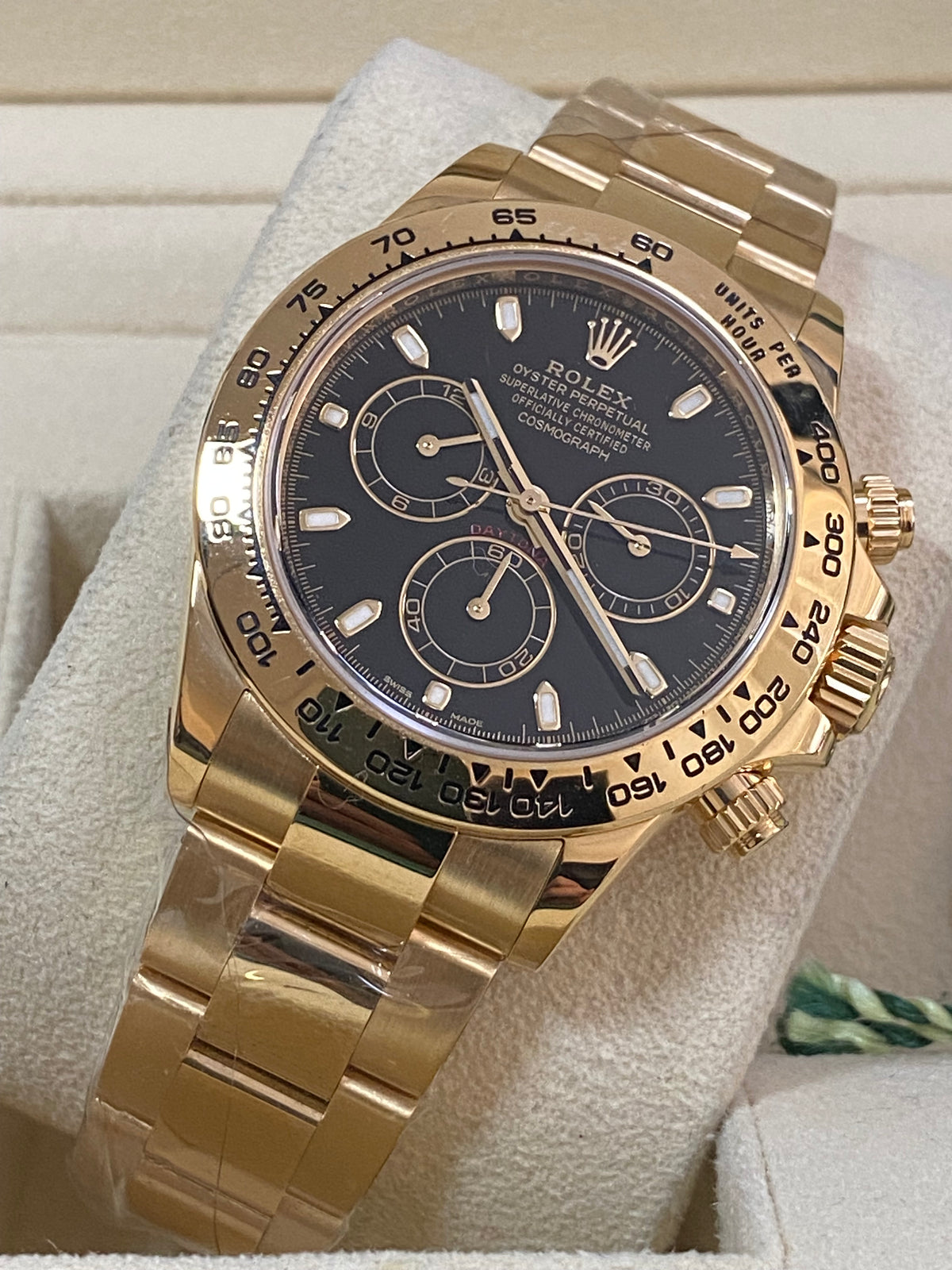 Rolex Yellow Gold Cosmograph Daytona - 2023 - Black Index Dial - 116508