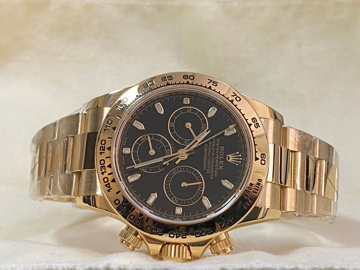 Rolex Yellow Gold Cosmograph Daytona - 2023 - Black Index Dial - 116508