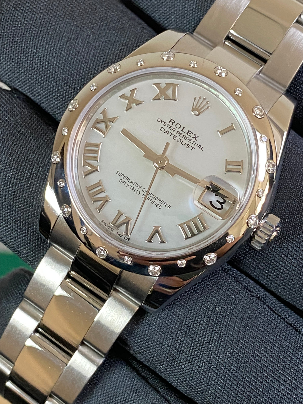 Rolex Steel and White Gold Datejust 31 - 2020 - Diamond Bezel - Mother-Of-Pearl Roman Dial - Oyster Bracelet - 178344