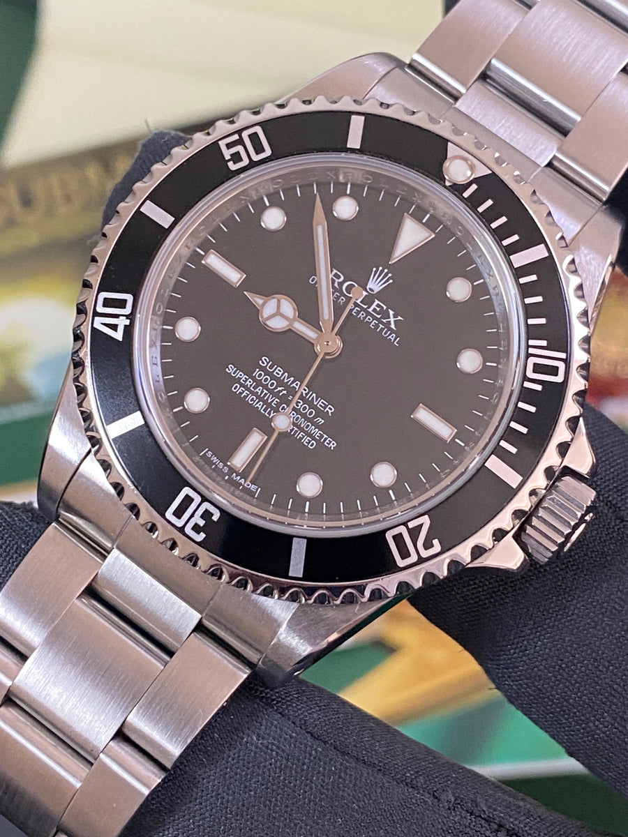 Rolex Steel No Date Submariner - G serial - Pre Ceramic Bezel - Black Dial - 14060M *FULL SET*