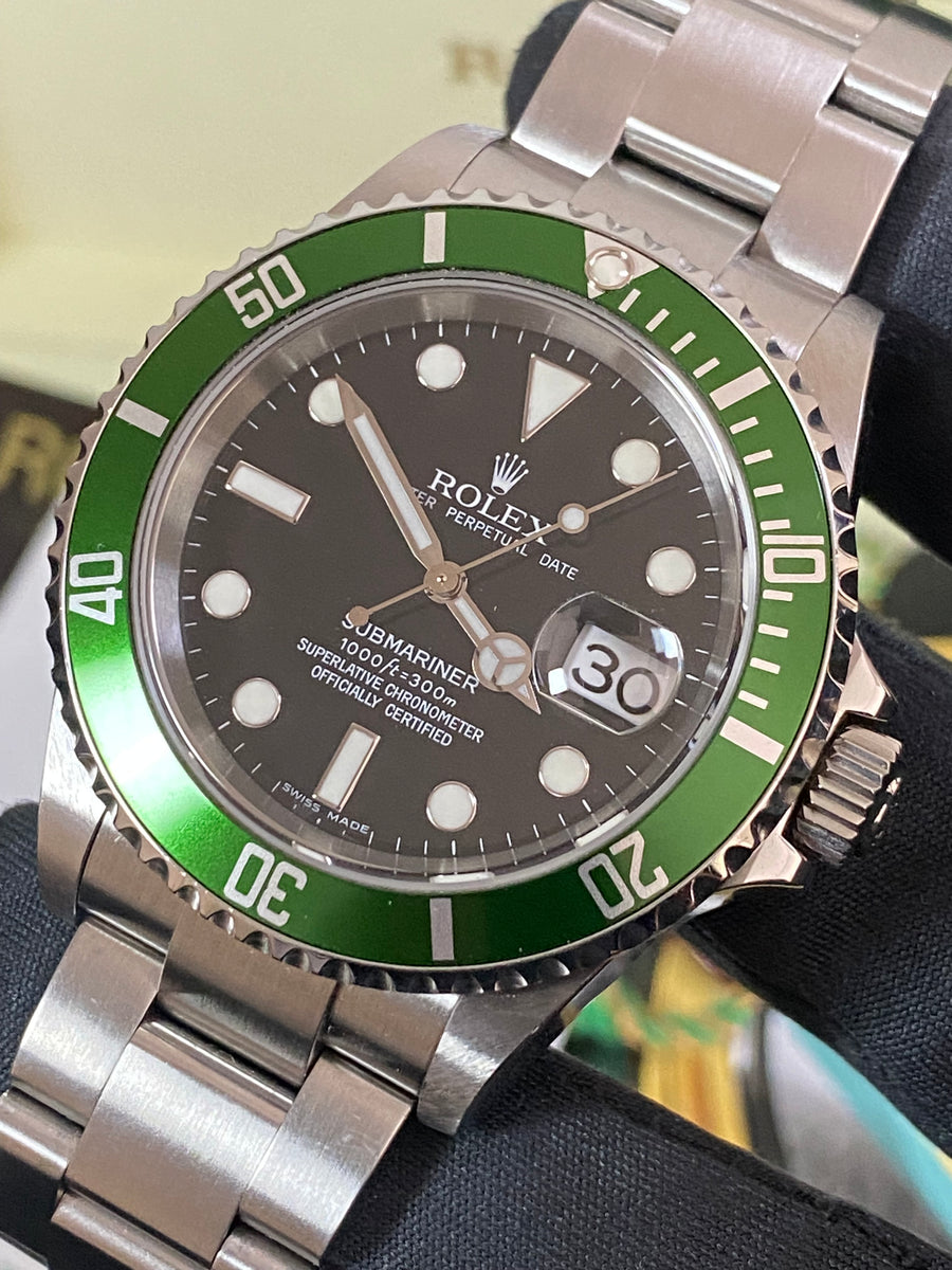 Rolex Steel Submariner Date - 2006 - "Kermit" - Pre-Ceramic Bezel - 16610LV *UNPOLISHED*