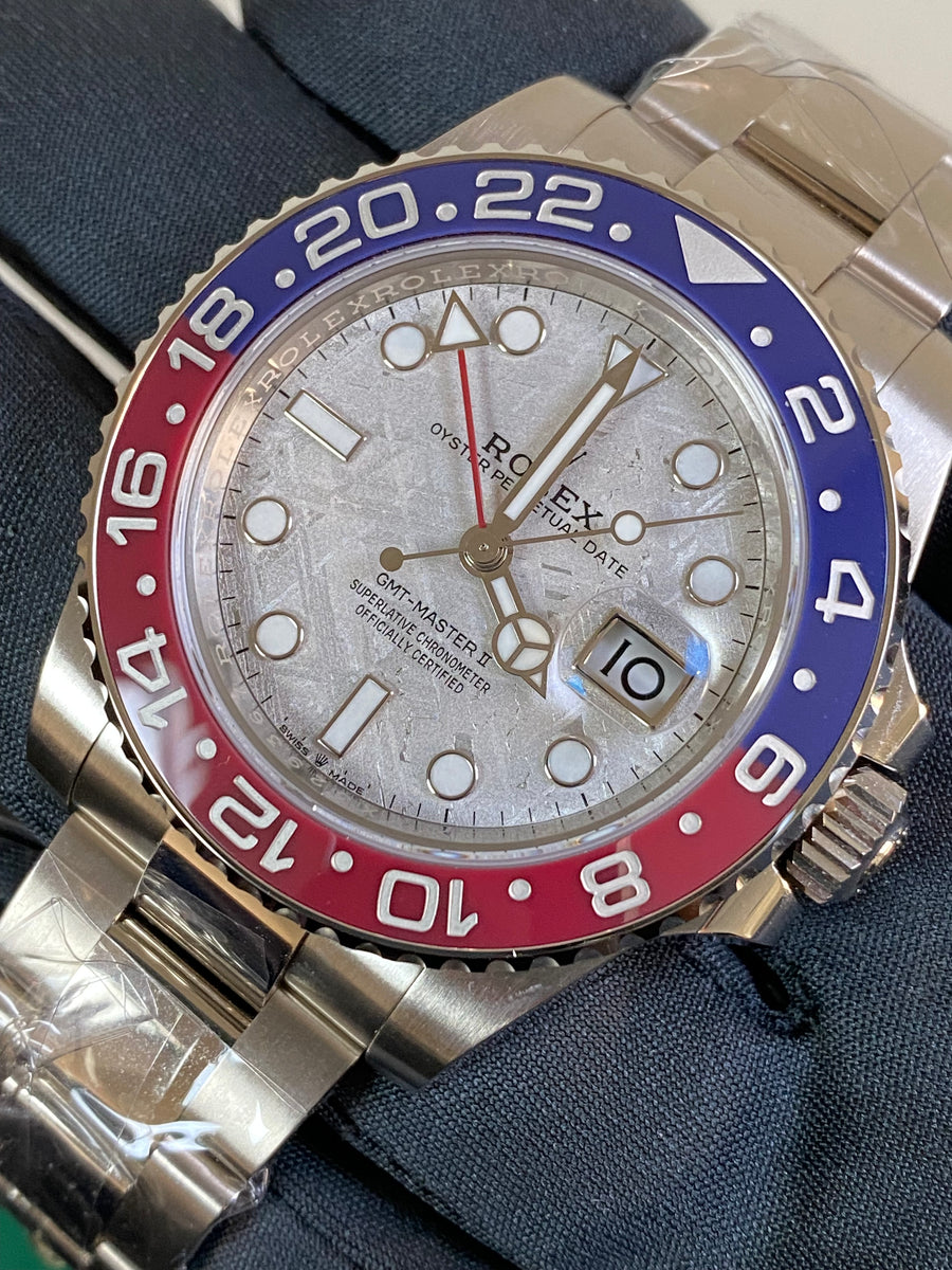 Rolex White Gold GMT-Master II - 2023 - "Pepsi" Bezel - Meteorite Dial - Oyster Bracelet - 126719BLRO