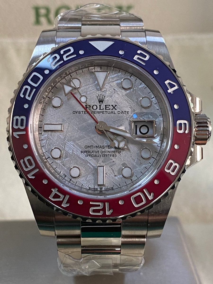 Rolex White Gold GMT-Master II - 2023 - "Pepsi" Bezel - Meteorite Dial - Oyster Bracelet - 126719BLRO