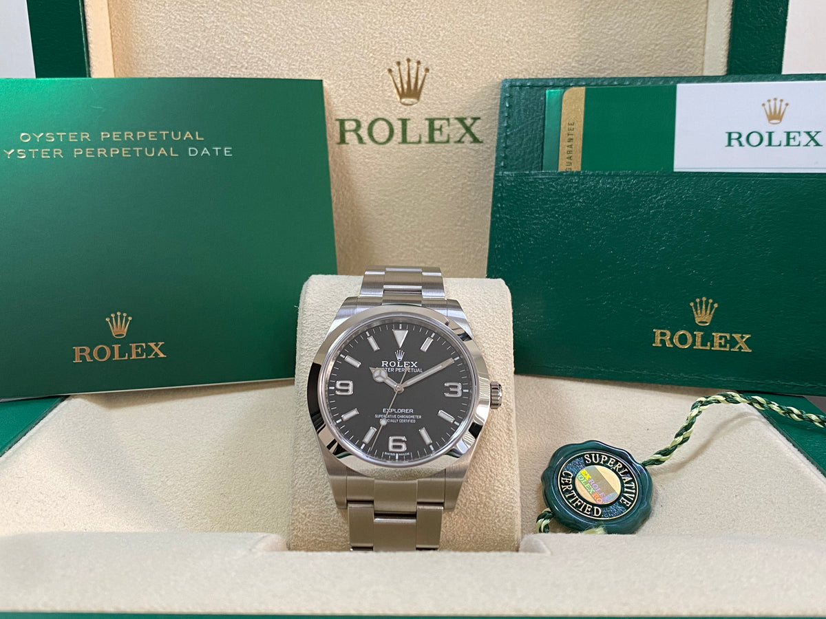 Rolex Oyster Perpetual Explorer - 2020 - Black Dial - Smooth Bezel - 214270