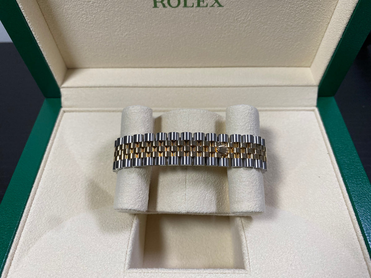 Rolex Steel and Yellow Gold Datejust 31 - 2023 - Fluted Bezel - White Roman Dial - Jubilee Bracelet - 278273