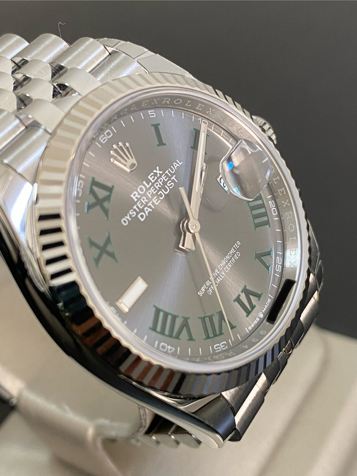 Rolex Steel Datejust 36 - 2024 - Fluted Bezel - "Wimbledon" Dial - Jubilee Bracelet - 126234 *FULL SET*