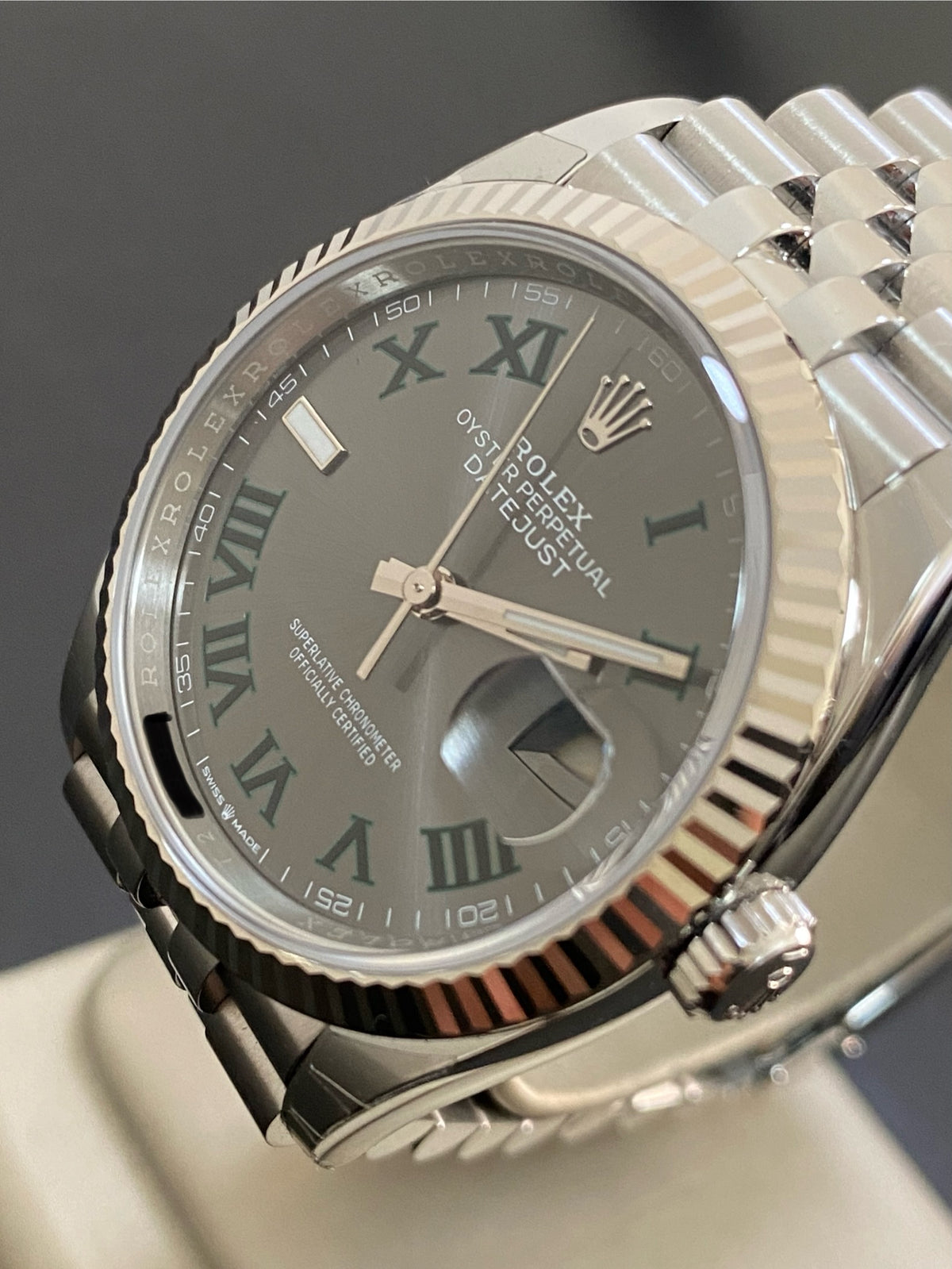 Rolex Steel Datejust 36 - 2024 - Fluted Bezel - "Wimbledon" Dial - Jubilee Bracelet - 126234 *FULL SET*