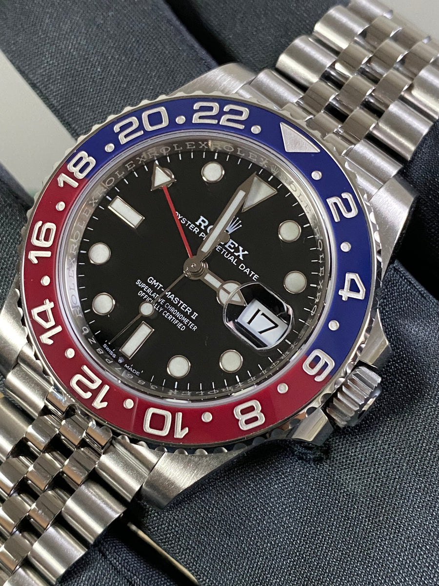 Rolex Steel GMT-Master II - 2020 - "Pepsi" - Black Dial - Jubilee Bracelet - 126710BLRO