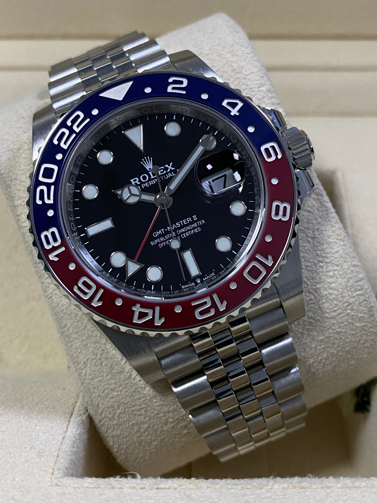 Rolex Steel GMT-Master II - 2020 - "Pepsi" - Black Dial - Jubilee Bracelet - 126710BLRO