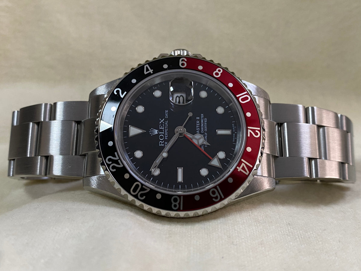 Rolex Steel GMT-Master II - Z serial - "Coke" Pre Ceramic Bezel No Holes - Oyster Bracelet - 16710