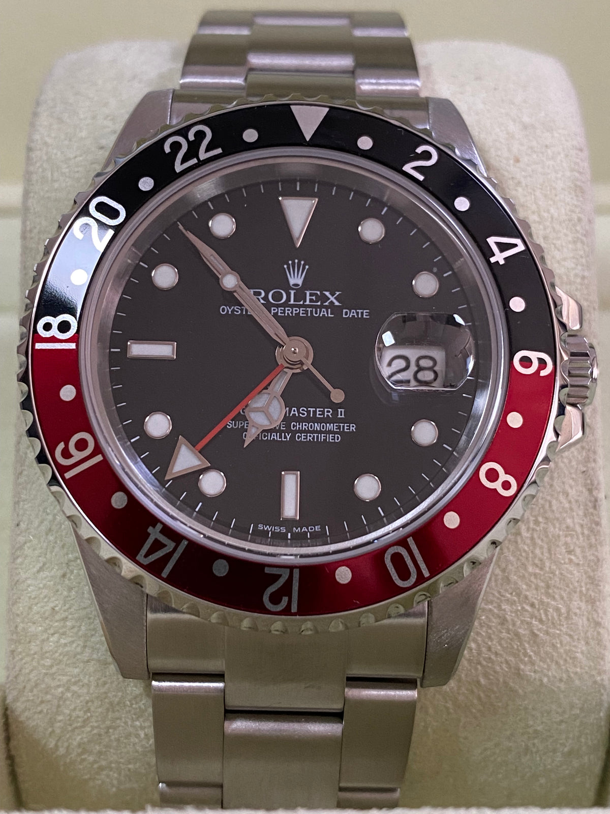 Rolex Steel GMT-Master II - Z serial - "Coke" Pre Ceramic Bezel No Holes - Oyster Bracelet - 16710