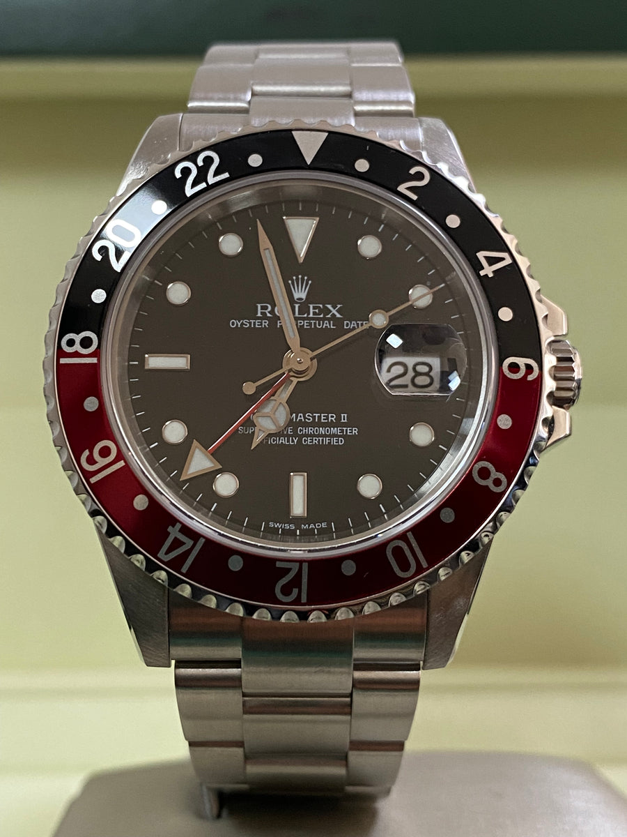 Rolex Steel GMT-Master II - Z serial - "Coke" Pre Ceramic Bezel No Holes - Oyster Bracelet - 16710