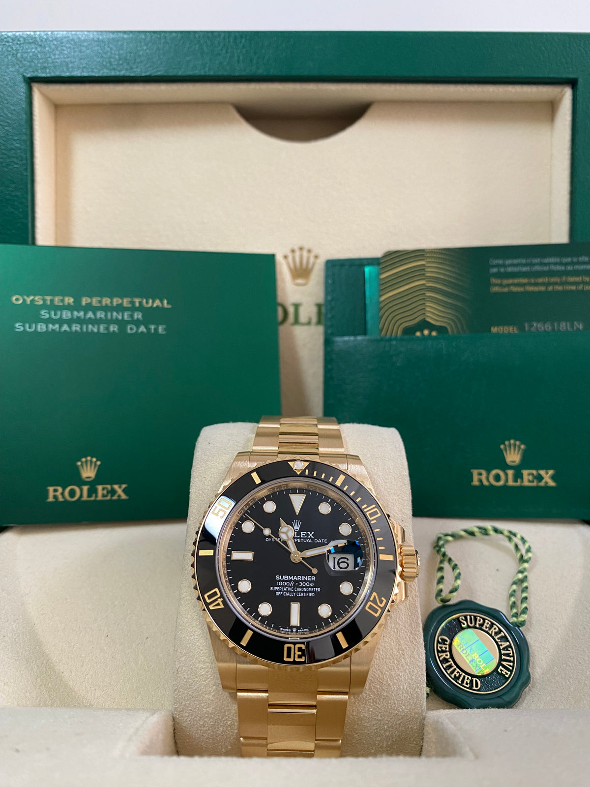 Rolex Yellow Gold Submariner Date - 2024 - Black Bezel - Black Dial - 126618LN *FULL SET*