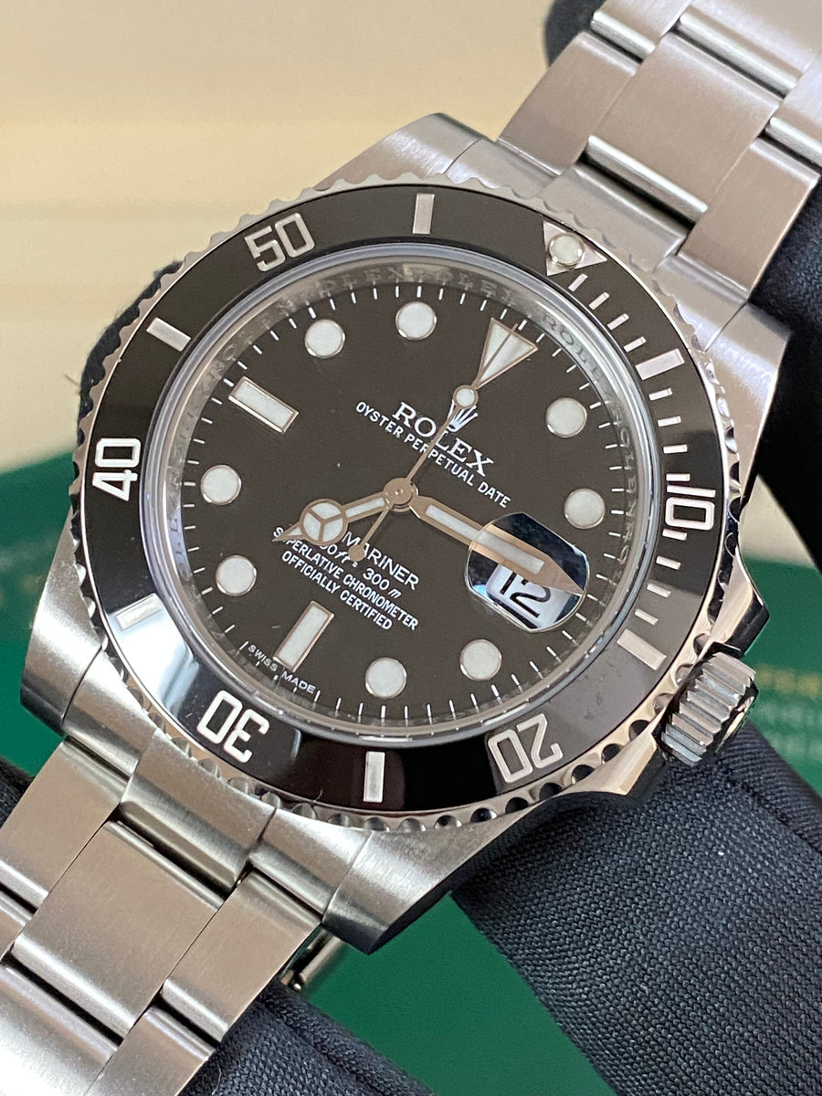 Rolex Steel Submariner Date - G serial - Ceramic Bezel - Black Dial 116610