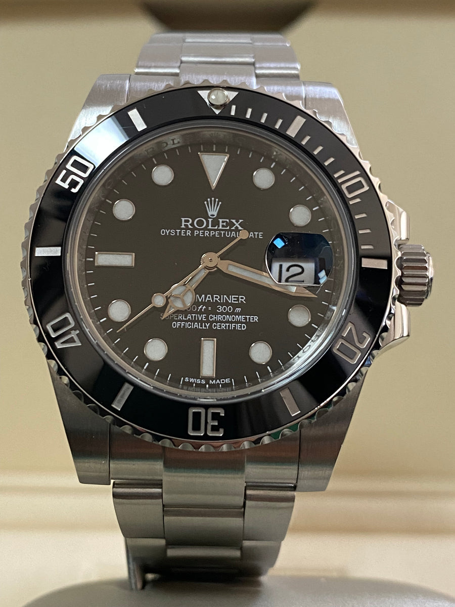 Rolex Steel Submariner Date - G serial - Ceramic Bezel - Black Dial 116610