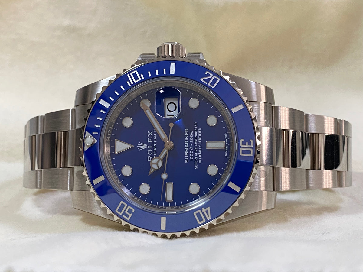 Rolex White Gold Submariner Date - 2018 - "Smurf" - Blue Bezel - Blue Dial - 116619LB *FULL STICKERS*