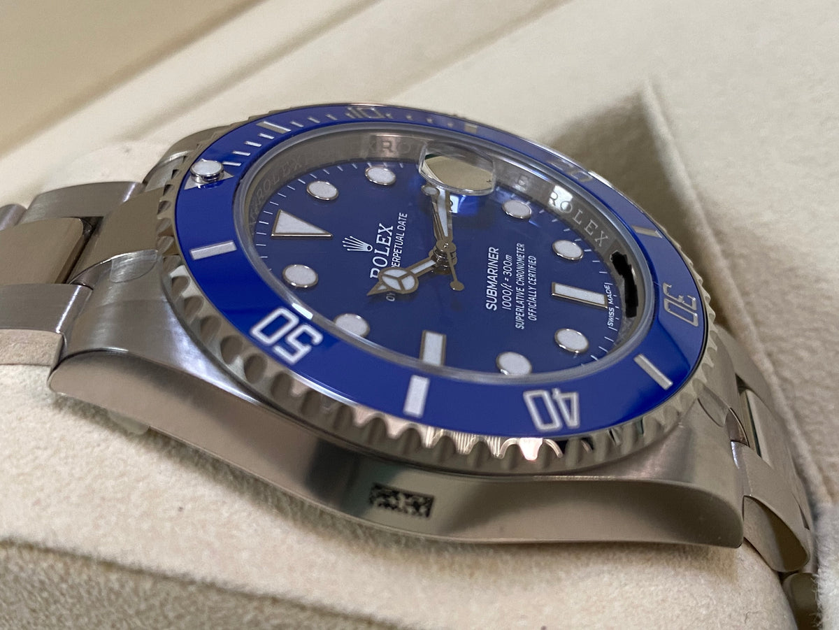 Rolex White Gold Submariner Date - 2018 - "Smurf" - Blue Bezel - Blue Dial - 116619LB *FULL STICKERS*