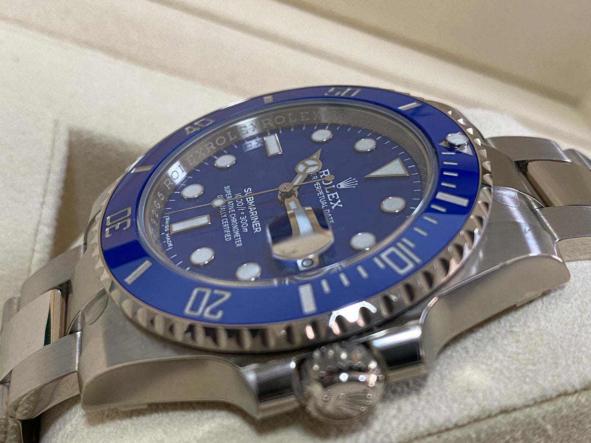 Rolex White Gold Submariner Date - 2018 - "Smurf" - Blue Bezel - Blue Dial - 116619LB *FULL STICKERS*