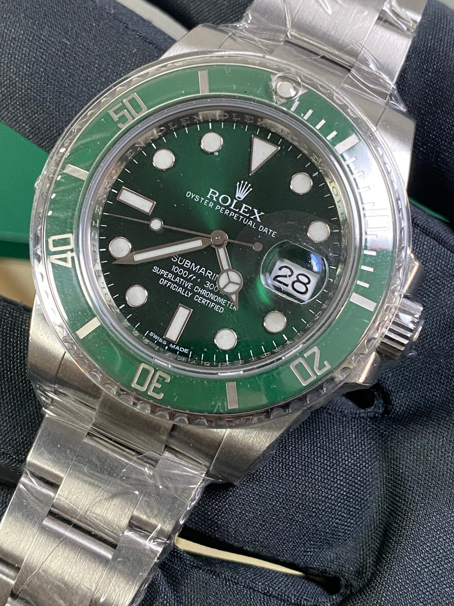 Rolex Steel Submariner Date - 2012 - "Hulk" - Green Dial - 116610LV NEW OLD STOCK - Full Stickers