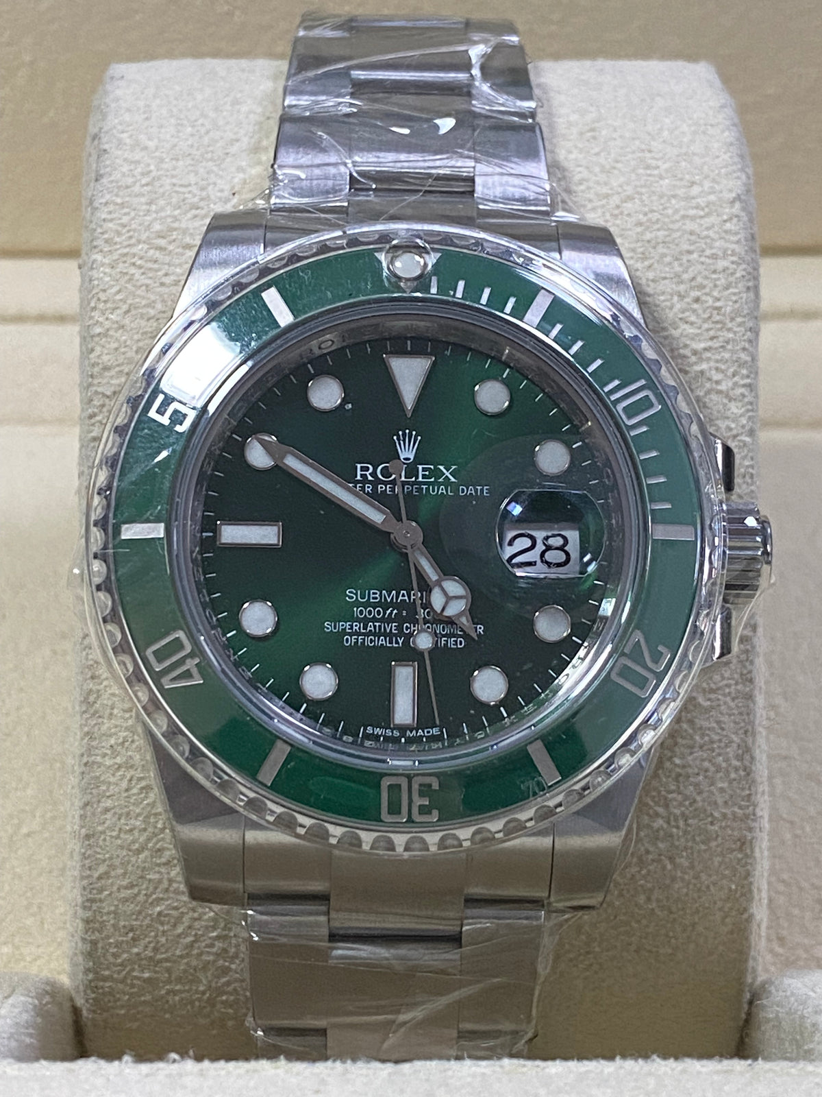 Rolex Steel Submariner Date - 2012 - "Hulk" - Green Dial - 116610LV NEW OLD STOCK - Full Stickers