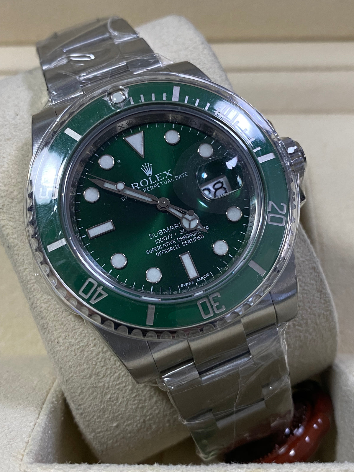 Rolex Steel Submariner Date - 2012 - "Hulk" - Green Dial - 116610LV NEW OLD STOCK - Full Stickers