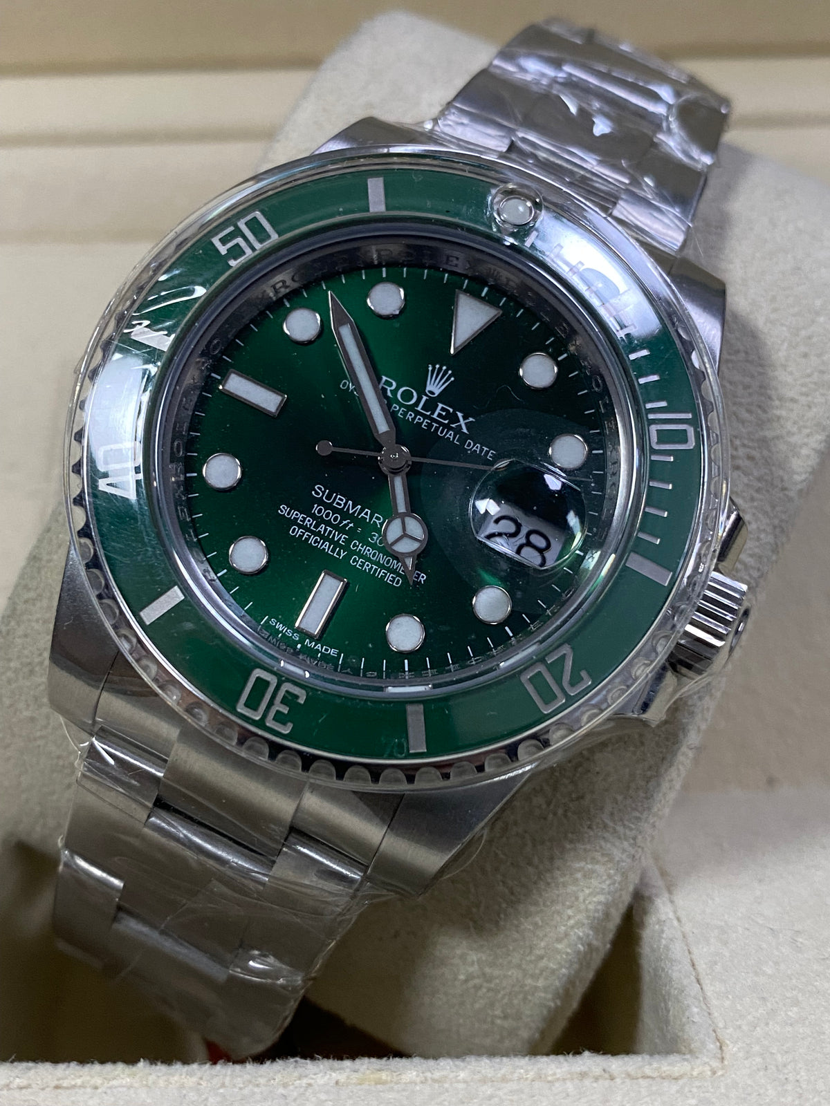 Rolex Steel Submariner Date - 2012 - "Hulk" - Green Dial - 116610LV NEW OLD STOCK - Full Stickers