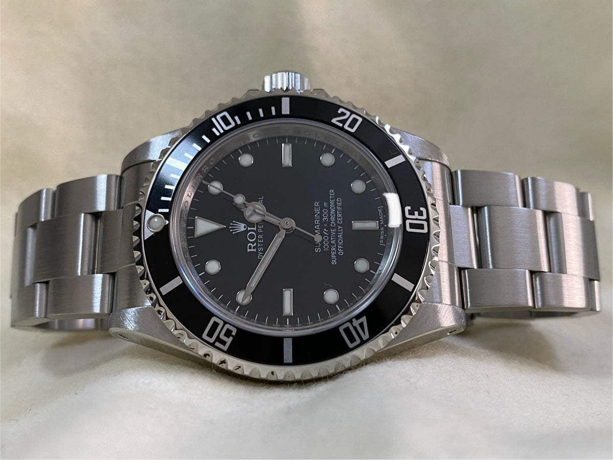 Rolex Steel No Date Submariner - G serial - Pre Ceramic Bezel - Black Dial - 14060M *FULL SET*