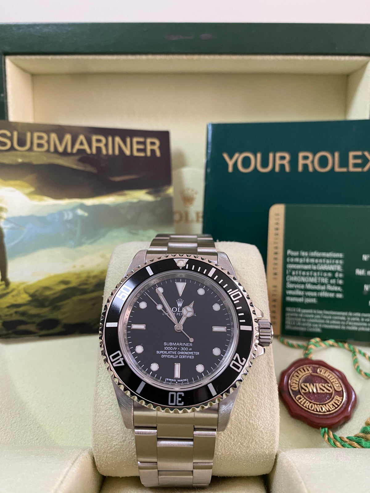 Rolex Steel No Date Submariner - G serial - Pre Ceramic Bezel - Black Dial - 14060M *FULL SET*