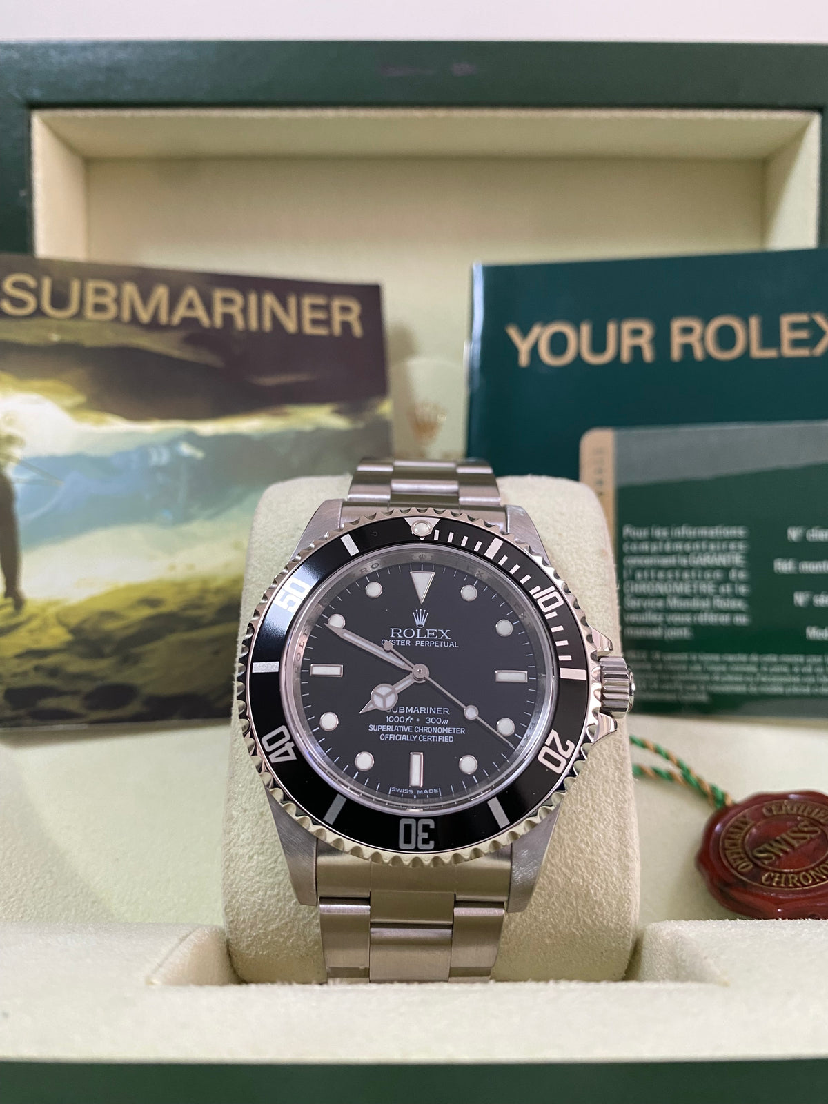 Rolex Steel No Date Submariner - V serial - Pre Ceramic Bezel - Black Dial - 14060M *FULL SET*