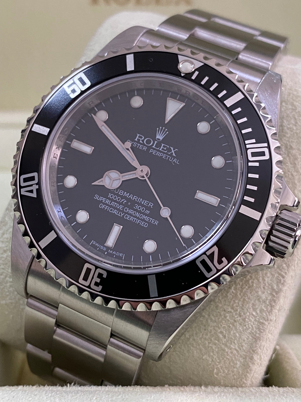 Rolex Steel No Date Submariner - V serial - Pre Ceramic Bezel - Black Dial - 14060M *FULL SET*