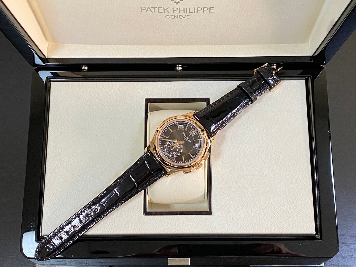 Patek Philippe Complications Flyback Chronograph Annual Calendar - Rose Gold - Brown Sunburst Dial - 5905R-001