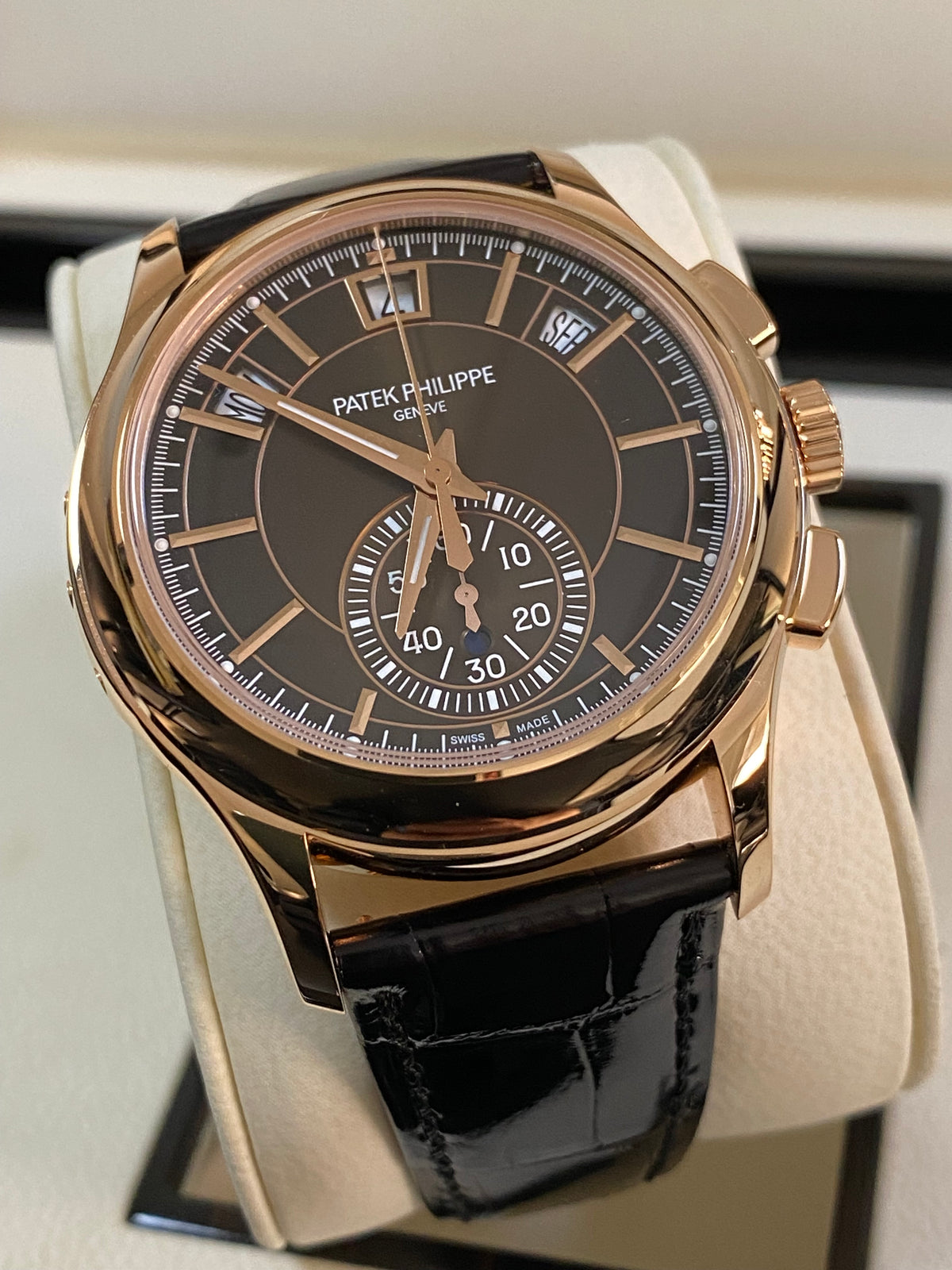 Patek Philippe Complications Flyback Chronograph Annual Calendar - Rose Gold - Brown Sunburst Dial - 5905R-001