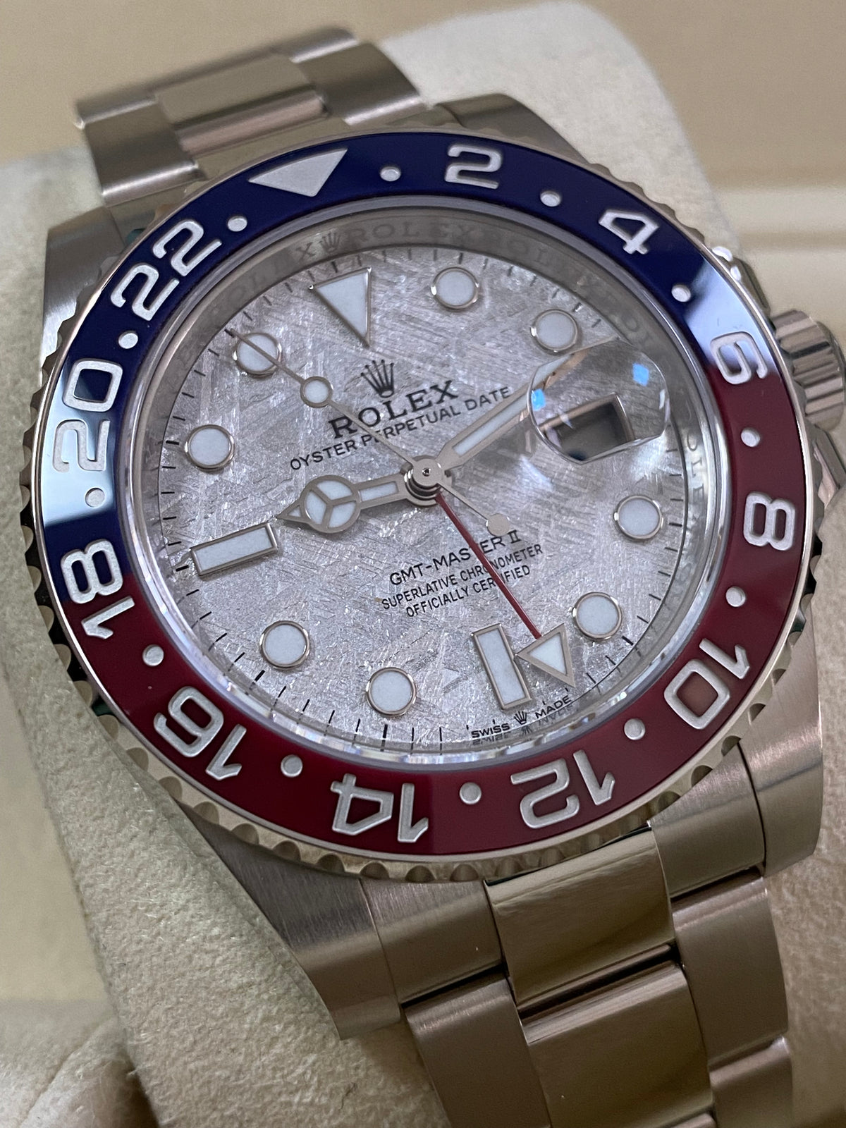 Rolex White Gold GMT-Master II - 2024 - "Pepsi" - Meteorite Dial - Oyster Bracelet - 126719BLRO *FULL SET*