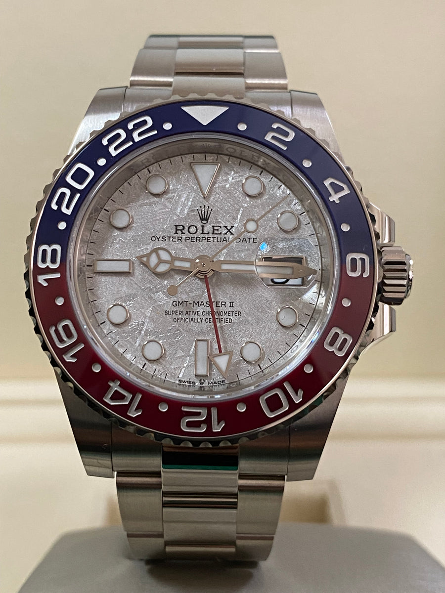 Rolex White Gold GMT-Master II - 2024 - "Pepsi" - Meteorite Dial - Oyster Bracelet - 126719BLRO *FULL SET*