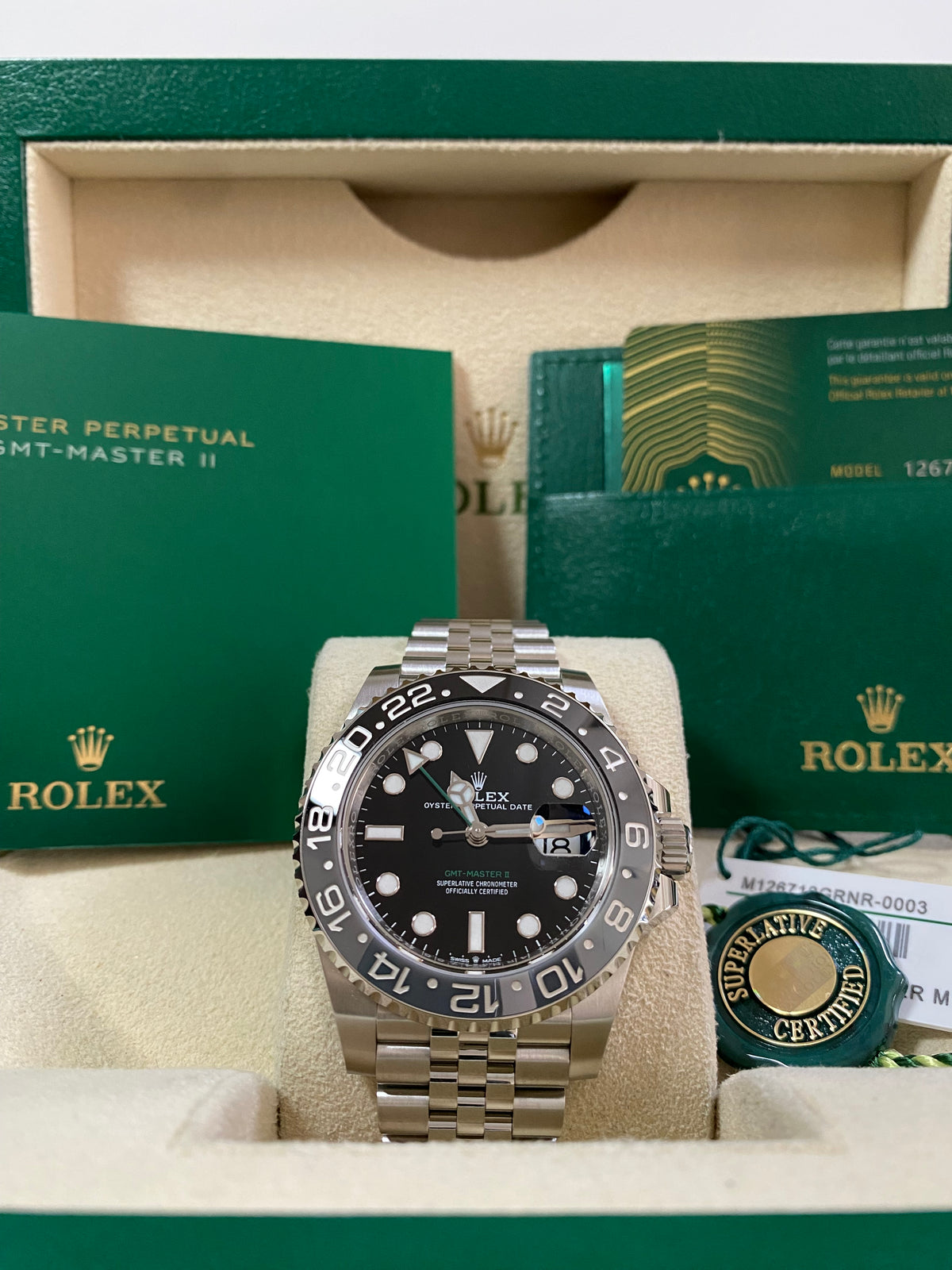 Rolex Steel GMT-Master II - 2024 - "Bruce Wayne" - Jubilee Bracelet - 126710GRNR *FULL SET*