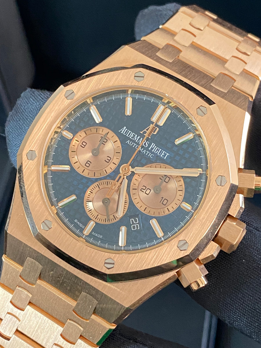 Audemars Piguet Royal Oak Chronograph - 41mm - Gold & Blue Dial - 26331OR.00.1220OR.01 *FULL SET*