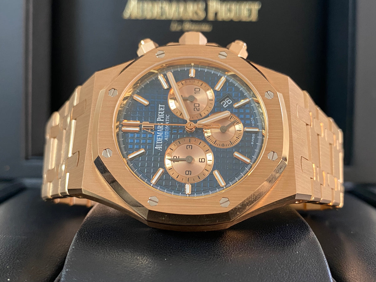 Audemars Piguet Royal Oak Chronograph - 41mm - Gold & Blue Dial - 26331OR.00.1220OR.01 *FULL SET*