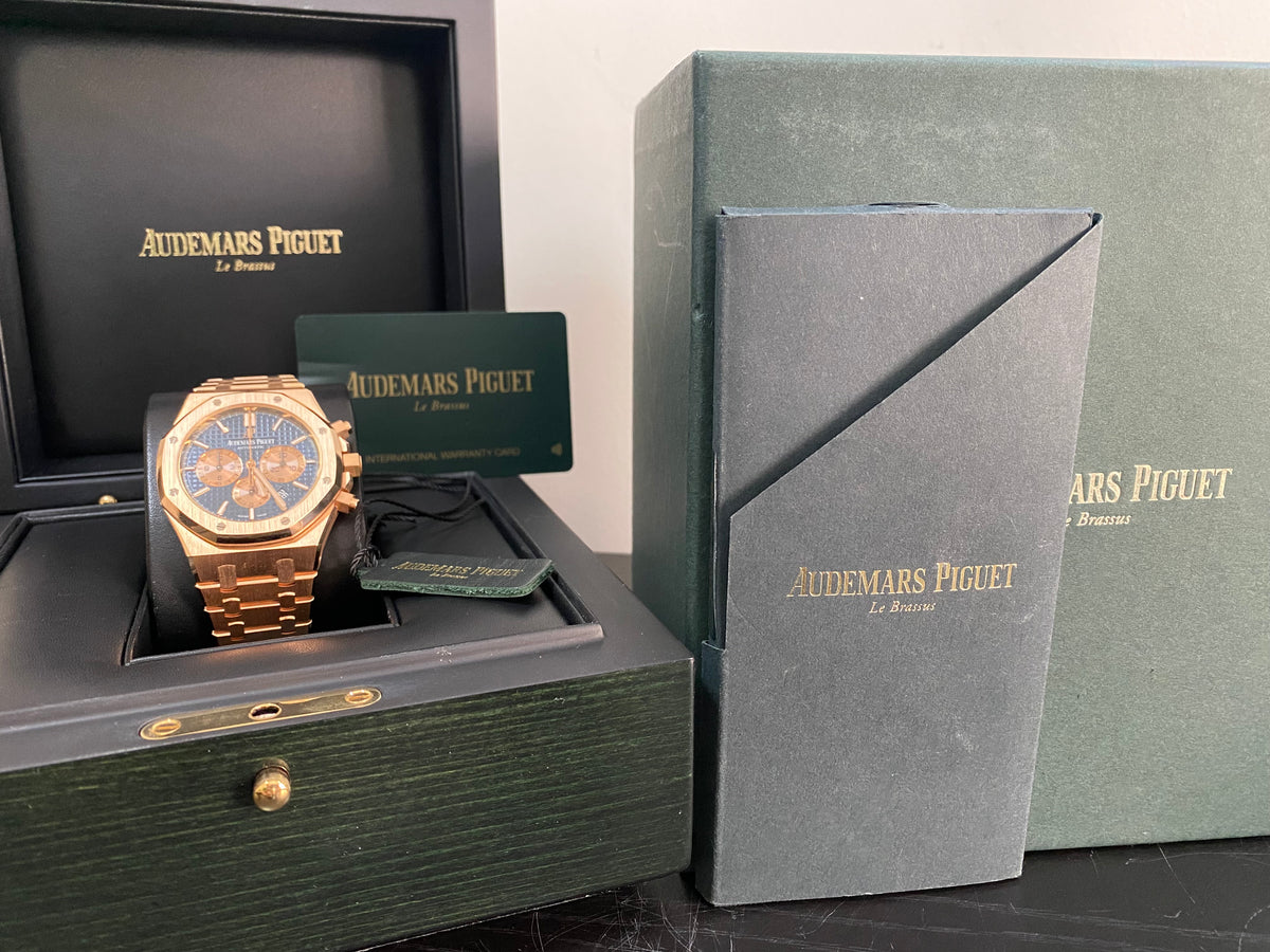 Audemars Piguet Royal Oak Chronograph - 41mm - Gold & Blue Dial - 26331OR.00.1220OR.01 *FULL SET*