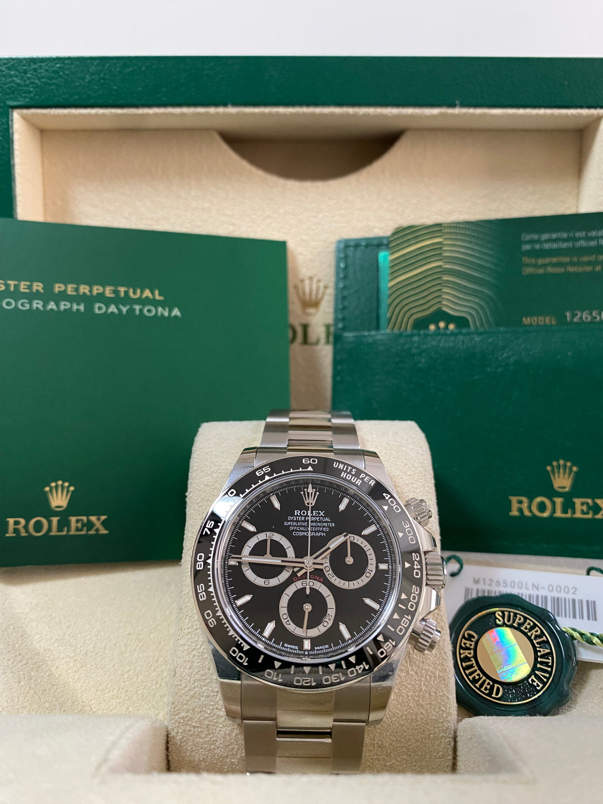 Rolex Steel Cosmograph Daytona - 2023 - Black Index Dial - 126500LN *FULL SET*