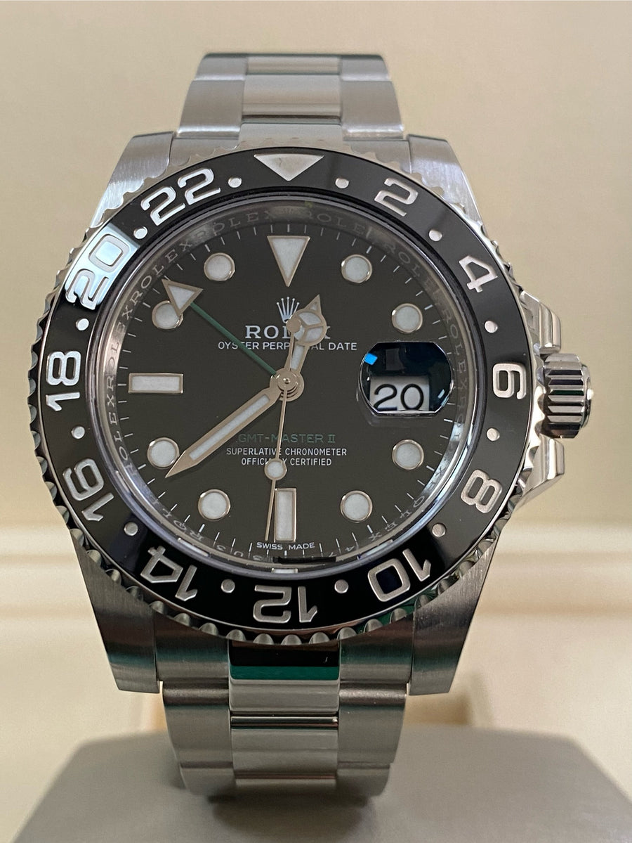 Rolex Steel GMT-Master II - 2018 - Black Bezel - Black Dial - Oyster Bracelet - 116710LN *FULL SET*