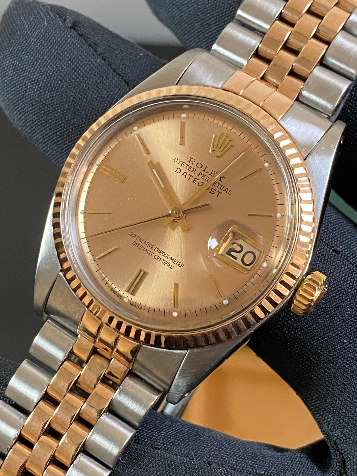 Rolex Steel and Everose Gold Datejust 36 - Fluted Bezel - Rose Index Dial - Jubilee Bracelet - 1601